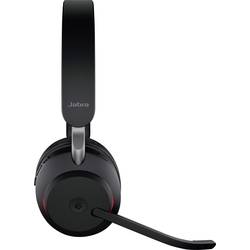 Jabra Evolve2 65 MS telefon Headset otevřená (On Ear) Bluetooth® stereo černá regulace hlasitosti, Indikátor nabití, Vypnutí zvuku mikrofonu