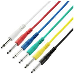 Adam Hall K3IPP0030SET jack audio kabel [6x jack zástrčka 6,3 mm (mono) - 6x jack zástrčka 6,3 mm (mono)] 0.30 m bílá, červená, modrá, zelená, žlutá, černá