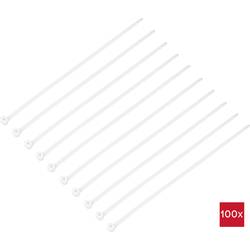 TRU COMPONENTS TC-12814180, stahovací pásky, 7 mm, 370 mm, přírodní, s kovovým jazýčkem, chemická odolnost, 100 ks