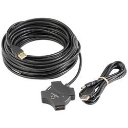 Renkforce RF-6270930 USB Hub 4 porty USB-A USB 2.0 480 MBit/s se zabudovaným repeaterem černá RF-6270930