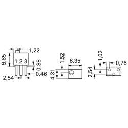 Bourns 3266W-1-104LF cermetový trimr utěsněný lineární 0.25 W 100 kΩ 4320 ° 1 ks #####Tape and Reel