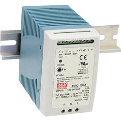 MW Mean Well DRC-100A síťový zdroj na DIN lištu, 13.8 V/DC, 4.5 A, 96 W, výstupy 2 x