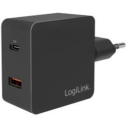 LogiLink Ladegerät USB nabíječka, 1x USB A , 1x USB-C®, 18 W, Dodávka energie, černá