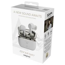 Creative Zen Air SXFI špuntová sluchátka (In Ear) Bluetooth® bílá odolné vůči potu, voděodolná, Indikátor nabití, vč. nabíjecí a dokovací stanice