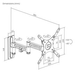 My Wall HC2-3L TV držák na zeď 33 cm (13) - 109,2 cm (43) otočný, naklápěcí integrovaná vodováha