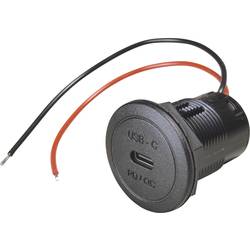 ProCar Power USB-C vestavná zásuvka PD/QC EV nebo LED max. 50 W. Proudová zatížitelnost (max.)=3 A 12 nebo 24 V/DC