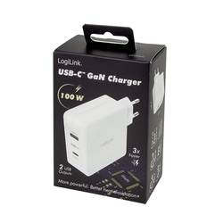 LogiLink PA0281 USB nabíječka, USB Power Delivery (USB-PD) , 1x USB A , 1x USB-C®, 100 W, Dodávka energie, bílá