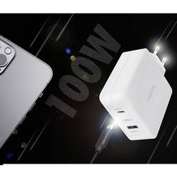LogiLink PA0281 USB nabíječka, USB Power Delivery (USB-PD) , 1x USB A , 1x USB-C®, 100 W, Dodávka energie, bílá