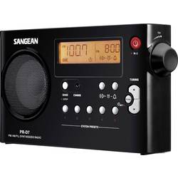 Sangean PR-D7 PR-D7-BK přenosné rádio, FM, AM, FM, funkce alarmu, černá