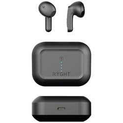 RYGHT MINO In Ear Headset Bluetooth® stereo černá Redukce šumu mikrofonu Indikátor nabití, headset, Nabíjecí pouzdro, dotykové ovládání