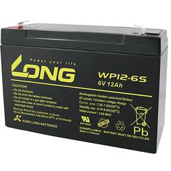 Long WP12-6S WP12-6S olověný akumulátor 6 V 12 Ah olověný se skelným rounem (š x v x h) 151 x 99 x 50 mm plochý konektor 4,8 mm nepatrné vybíjení, bezúdržbové