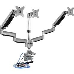 ICY BOX IB-MS505-TI, Monitorständer mit Tischhalterung f. 3 Monitore bis zu 32’’ (81 cm) 3násobný držák na stůl pro monitor 81,3 cm (32) stříbrnošedá otočný,