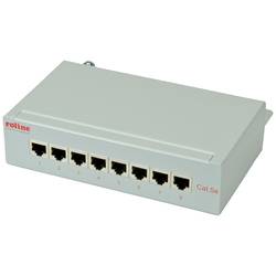 Roline 8 portů síťový patch panel CAT 5e 1 U šedá