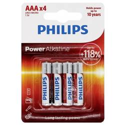 Philips Power LR03 mikrotužková baterie AAA alkalicko-manganová 1.5 V 4 ks