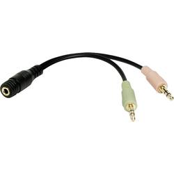 LogiLink CA0020 LogiLink - Audio-Adapter - Mini-Phone Stereo 3,5 mm (M) bis 4-poliger Mini-Steck jack audio adaptér [1x jack zásuvka 3,5 mm - 2x jack zástrčka