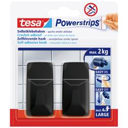 tesa Black Hooks L Lepicí háček PowerStrips, hranatý (š x v) 20 mm x 50 mm černá Množství: 2 ks