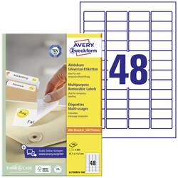 Avery-Zweckform L4736REV-100 univerzální etikety 45.7 x 21.2 mm papír bílá 4800 ks přemístitelné inkoustová tiskárna, laserová tiskárna, barevná laserová