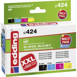 Edding Ink náhradní HP 364XL, N9J74AE, CN684AE, CB323EE, CB324EE, CB325EE kompatibilní kombinované balení černá, azurová, purppurová, žlutá EDD-424 EDD-424