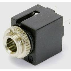 TRU COMPONENTS 718817 jack konektor 3.5 mm zásuvka, vestavná vertikální Pólů: 3 stereo černá 1 ks