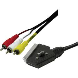 LogiLink SCART / cinch TV, přijímač kabel [1x SCART zástrčka - 3x cinch zástrčka] 2 m černá