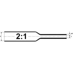 HellermannTyton 300-73100 smršťovací bužírka bez lepidla černá 25.40 mm 12.70 mm Poměr smrštění:2:1 metrové zboží