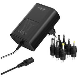 Ansmann 1201-0024 zásuvkový napájecí adaptér, nastavitelný, 12 V/DC, 9 V/DC, 7.5 V/DC, 6 V, 4.5 V/DC, 3 V, 1500 mA, 18 W