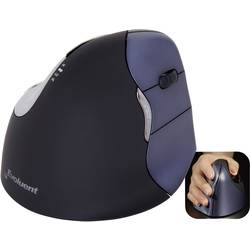 Evoluent Vertical Mouse 4 VM4RW optická ergonomická myš, přenos bezdrátový, 6 tlačítko, 2800 dpi, černá, stříbrná