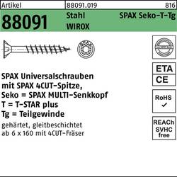 SPAX 0191010450305 R 88091 Senkkopf/T-STAR TG šroub do dřeva 4.5 mm 30 mm T-STAR plus ocel WIROX 1000 ks