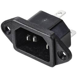 TRU COMPONENTS TC-10088412 IEC zástrčka C13/C14 přírubová zástrčka Počet kontaktů: 3 10 A černá 1 ks