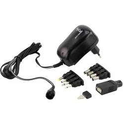 HyCell 1201-0007 zásuvkový napájecí adaptér, nastavitelný, 3 V/DC, 4.5 V/DC, 5 V/DC, 6 V/DC, 7.5 V/DC, 9 V/DC, 12 V/DC, 1000 mA, 12 W