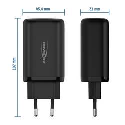 Ansmann Home Charger HC365PD USB nabíječka, 1x USB A , 2x USB-C®, 65 W, Dodávka energie, černá