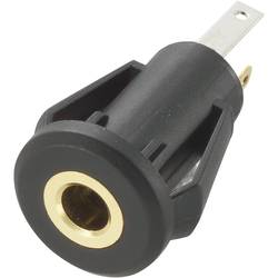 TRU COMPONENTS 718587 jack konektor 3.5 mm zásuvka, vestavná vertikální Pólů: 3 stereo černá 1 ks