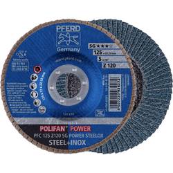 PFERD TOOLS 67789126 PFC 125 Z 120 SG POWER STEELOX vějířovitý brusný kotouč Průměr 125 mm Ø otvoru 22.23 mm nerezová ocel, ocel 10 ks