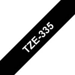 páska do štítkovače Brother TZe, TZ TZe-335 plast Barva pásky: černá Barva písma:bílá 12 mm 8 m