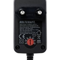 VOLTCRAFT VC-11258675 zásuvkový napájecí adaptér, nastavitelný, regulovatelné výstupní napětí, otevřené konce kabelu, 3 V/DC, 4.5 V/DC, 5 V/DC, 6 V/DC, 7.5