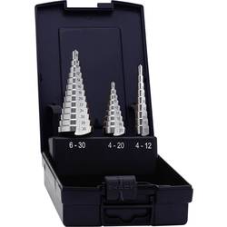 Exact 05332 HSS sada stupňovitého vrtáku, 3dílná, kuželový záhlubník 3 břitý, 1 sada