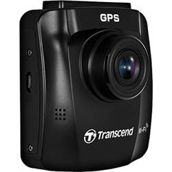 Transcend DrivePro™ 250 kamera za čelní sklo s GPS Horizontální zorný úhel=140 ° 12 V, 24 V GPS s detekcí radaru, časová prodleva, G-senzor, WDR, varování před