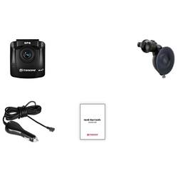Transcend DrivePro™ 250 kamera za čelní sklo s GPS Horizontální zorný úhel=140 ° 12 V, 24 V GPS s detekcí radaru, časová prodleva, G-senzor, WDR, varování před