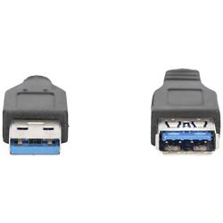 Digitus USB kabel USB 3.2 Gen1 USB-A zástrčka, USB-A zásuvka 3.00 m černá dvoužilový stíněný AK-300203-030-S