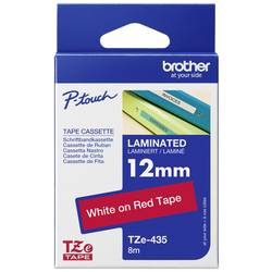 páska do štítkovače Brother TZe, TZ TZe-435 plast Barva pásky: červená Barva písma:bílá 12 mm 8 m