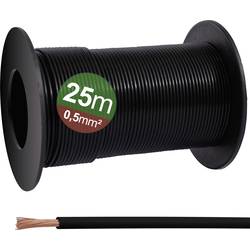 Quadrios 23CW025 Jednotlivá žíla, 0.5 mm², černá, 25 m