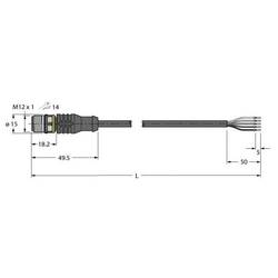 Turck RSC4.5T-2/TEY připojovací kabel pro senzory - aktory, 6629933, piny: 5, 2 m, 1 ks