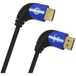 Oehlbach HDMI kabel Zástrčka HDMI-A, Zástrčka HDMI-A 1.50 m černá D1C42541 8K UHD, 90° zatočeno doleva, třížilový stíněný HDMI kabel