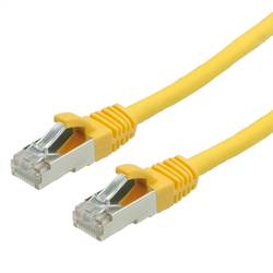 Value 21.99.1242 RJ45 síťové kabely, propojovací kabely CAT 6 S/FTP 2.00 m žlutá dvoužilový stíněný, bez halogenů, samozhášecí 1 ks