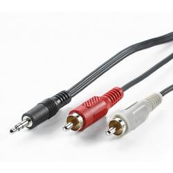 Value 11.99.4345 jack audio kabel [1x jack zástrčka 3,5 mm - 2x cinch zástrčka] 5.00 m černá stíněný