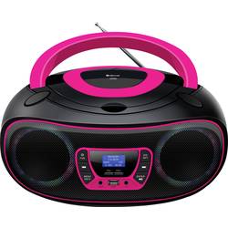 Denver TDB-212P 111141900040 CD-rádio, DAB+, DAB, FM, AUX, USB, Bluetooth, CD, černá, růžová
