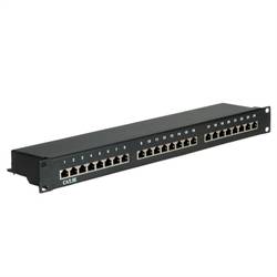 Value 24 portů síťový patch panel 483 mm (19) CAT 5e 1 U černá