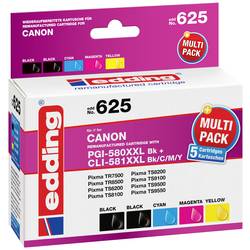 Edding Ink náhradní Canon PGI-580PGBK XXL, CLI-581C XXL, CLI-581M XXL, CLI-581Y XXL kompatibilní kombinované balení černá, azurová, purpurová, žlutá EDD-625