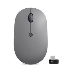 Lenovo Go USB-C optická drátová myš, bezdrátový, bezdrátový, 5 tlačítko, 2400 dpi, šedá