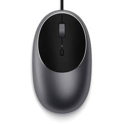 Satechi C1 drátová myš, kabelový, 3200 dpi, antracitová